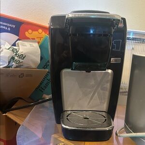 Black and Silver Single-Serve Coffee Maker